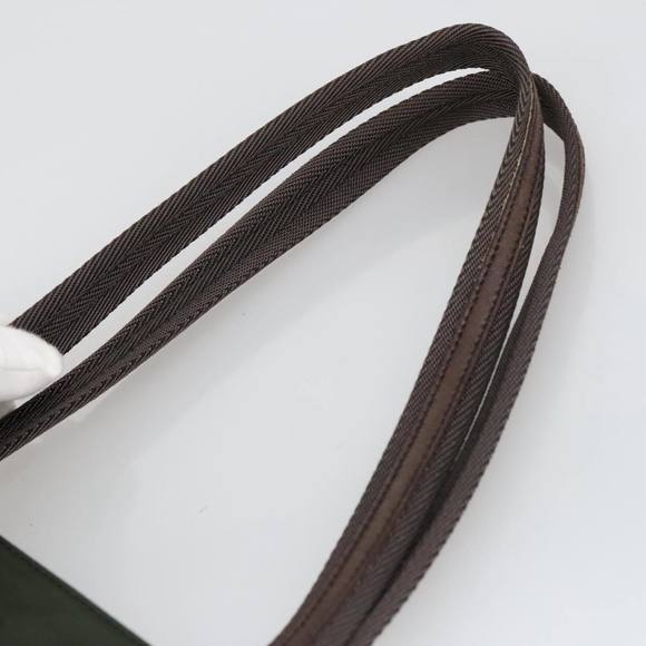 PRADA Tote Bag Nylon Khaki Brown Silver Auth 102966 - Picture 8 of 16
